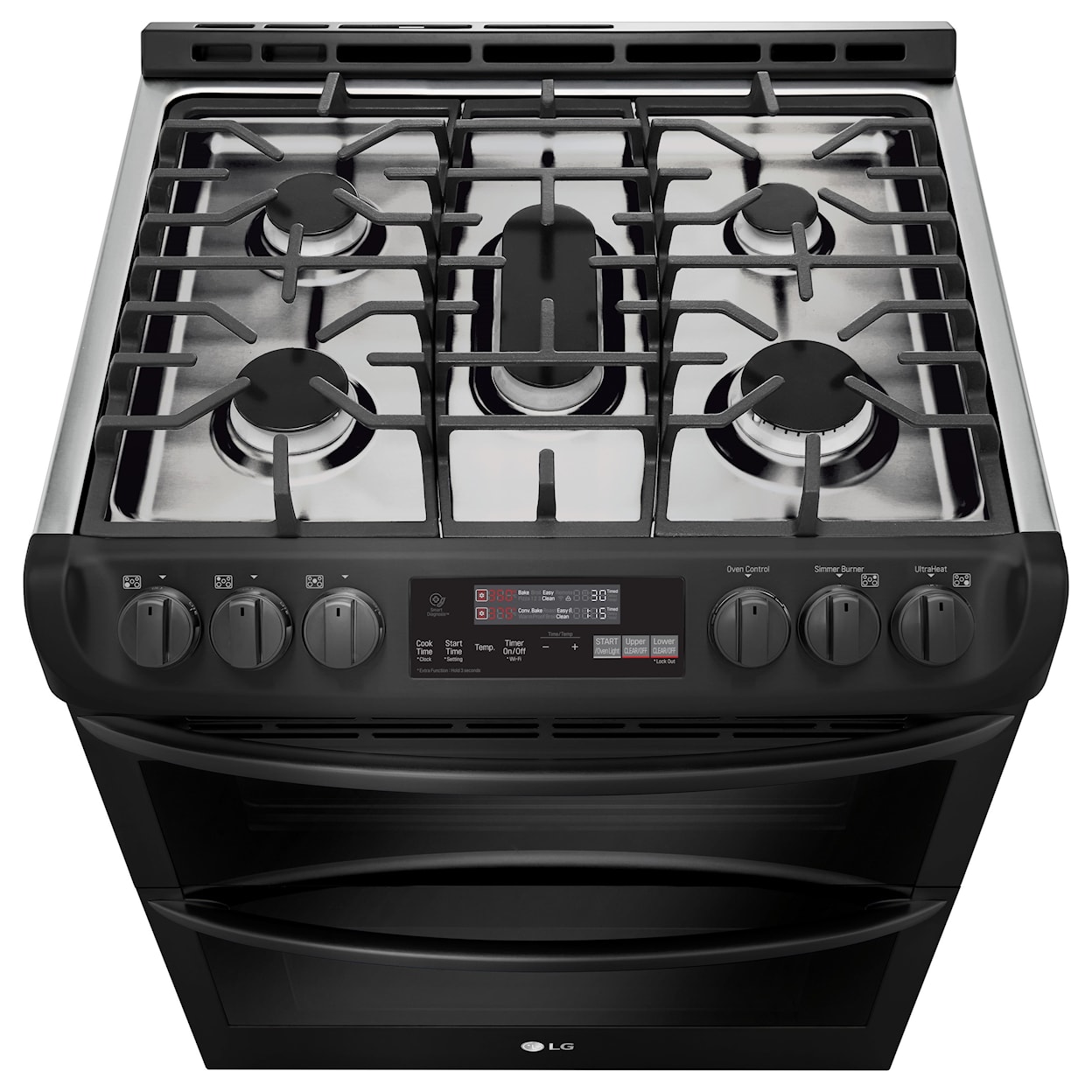 LG Appliances G Free 6.9 Cu.Ft. Wi-Fi Enabled Gas Double Oven 