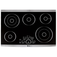 30" Electric Built-In Cooktop with 5 Radiant Elements and Ceramic Surface