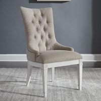 Traditional Upholstered Hostess Chair with Button Tufting