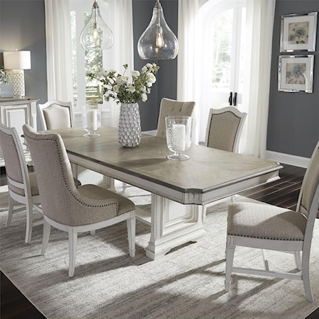 7 Piece Trestle Table Set 