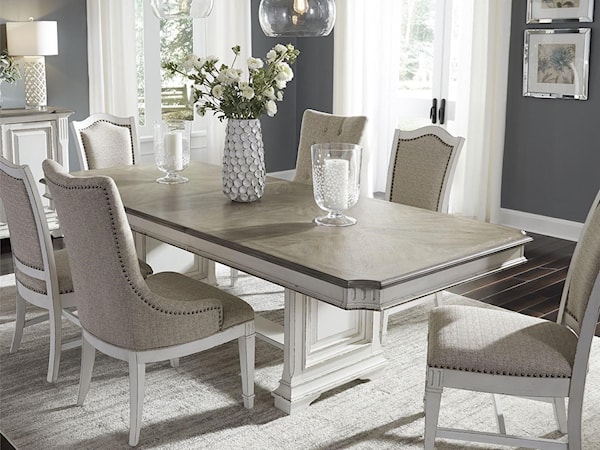 7 Piece Trestle Table Set 