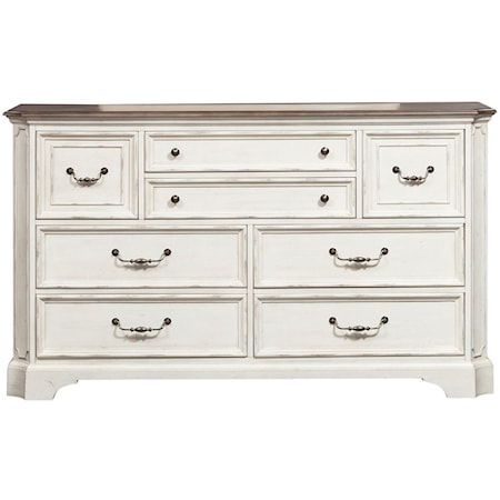 Relaxed Vintage Two-Tone 8-Drawer Dresser