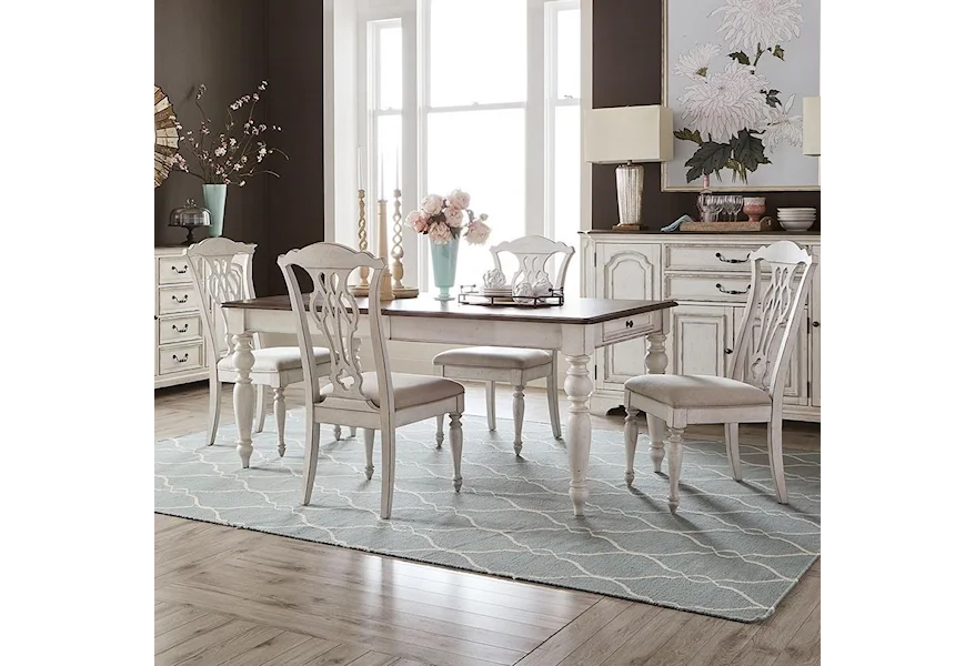 Abbey Road 5-Piece Rectangular Table Set by Liberty Furniture at Goffena Furniture & Mattress Center