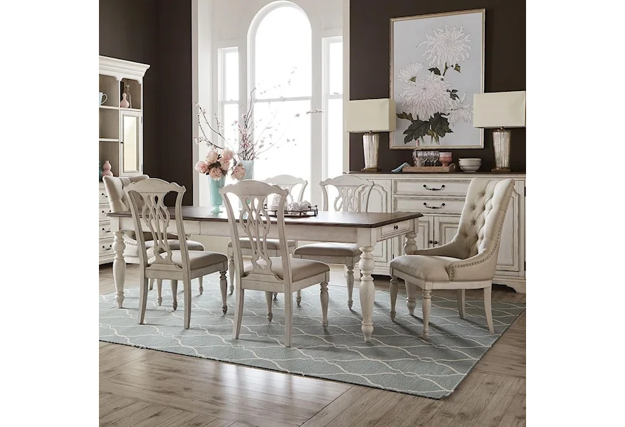 Abbey Road 7-Piece Rectangular Table Set by Liberty Furniture at Westrich Furniture & Appliances