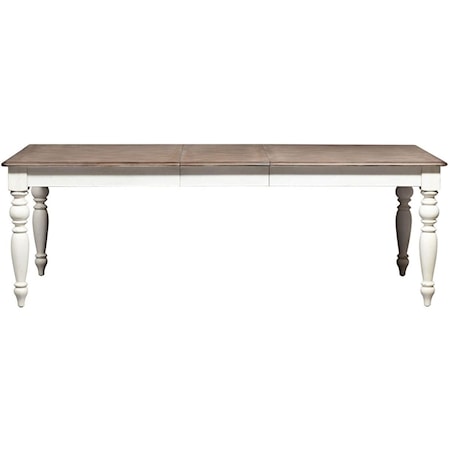 Traditional Rectangular Leg Table with 1 Drawer and Table Leaf
