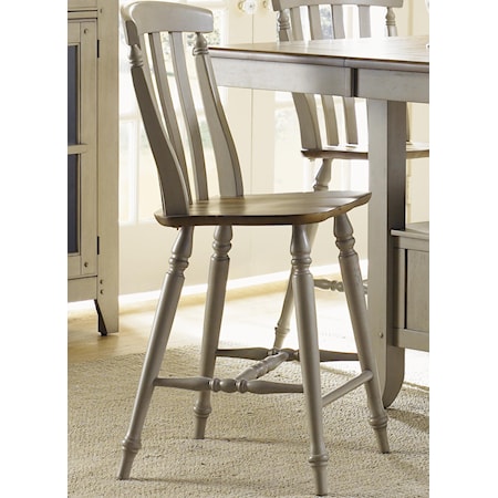 Slat Back Counter Height Chair
