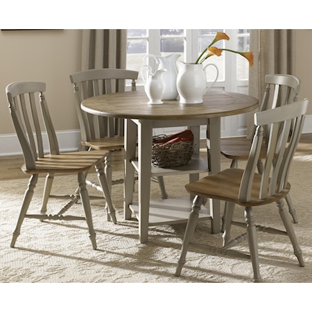 5 Piece Drop Leaf Table and Chairs Set