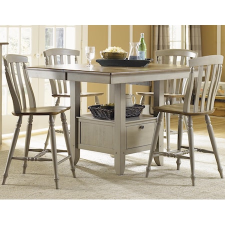 5 Piece Gathering Table and Chairs Set