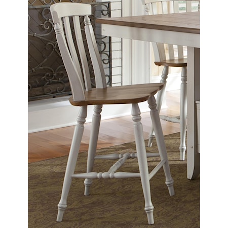 Counter Height Chair with Slat Back