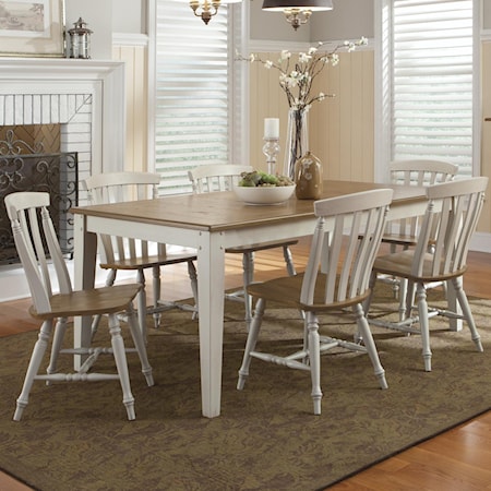 7 Piece Rectangular Table and Chairs Set
