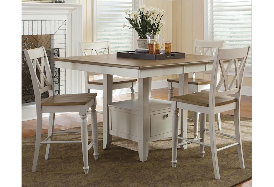 Al Fresco 5 Piece Gathering Table and Chairs Set by Liberty Furniture at Lynn's Furniture & Mattress
