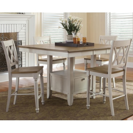 5 Piece Gathering Table and Chairs Set