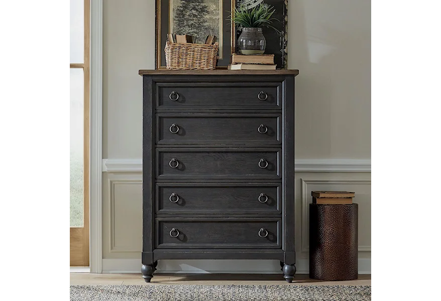 Americana Farmhouse 5 Drawer Chest by Liberty Furniture at Johnny Janosik