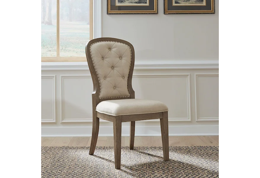 Americana Farmhouse Upholstered Tufted Back Side Chair by Liberty Furniture at Johnny Janosik