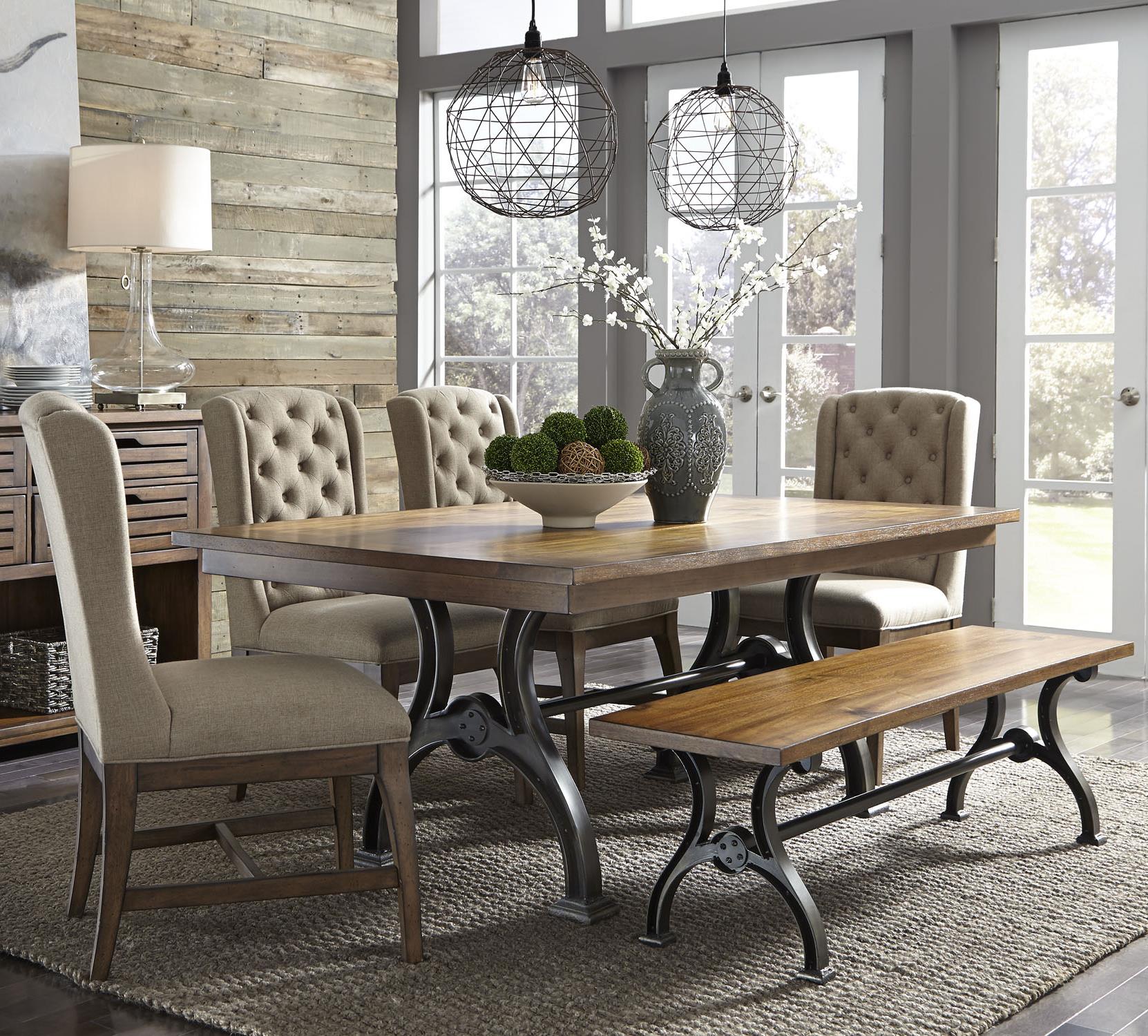 6 Piece Trestle Table Set with Bench