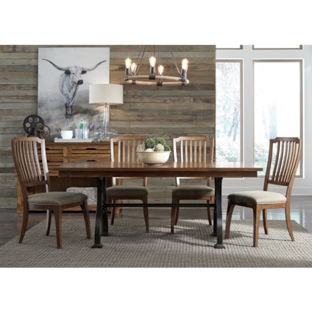 5 Piece Trestle Table Set