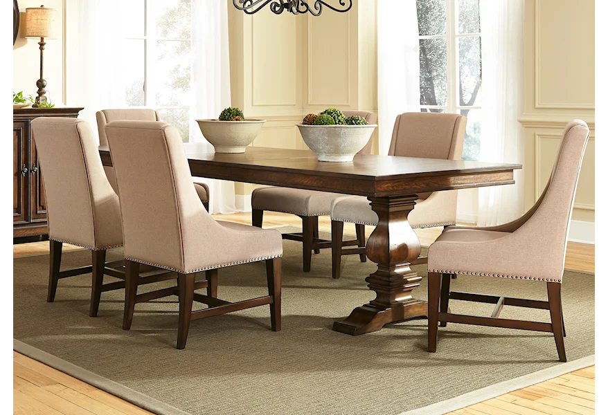Armand 7 Piece Trestle Table Set by Liberty Furniture at Pilgrim Furniture City