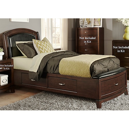 Twin One Sided Storage Bed 