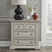 3-DRAWER BEDSIDE CHEST W/CHARGING STATION