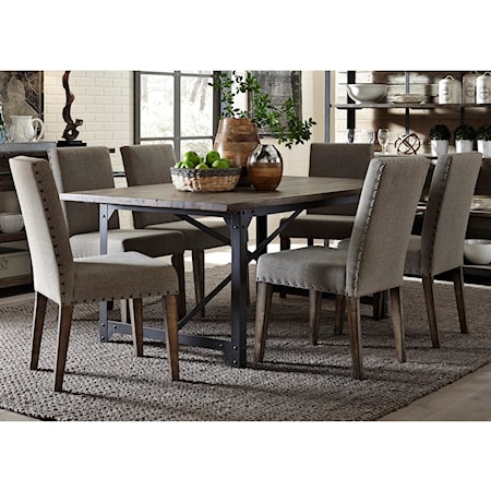 Table and Upholstered Chair Set