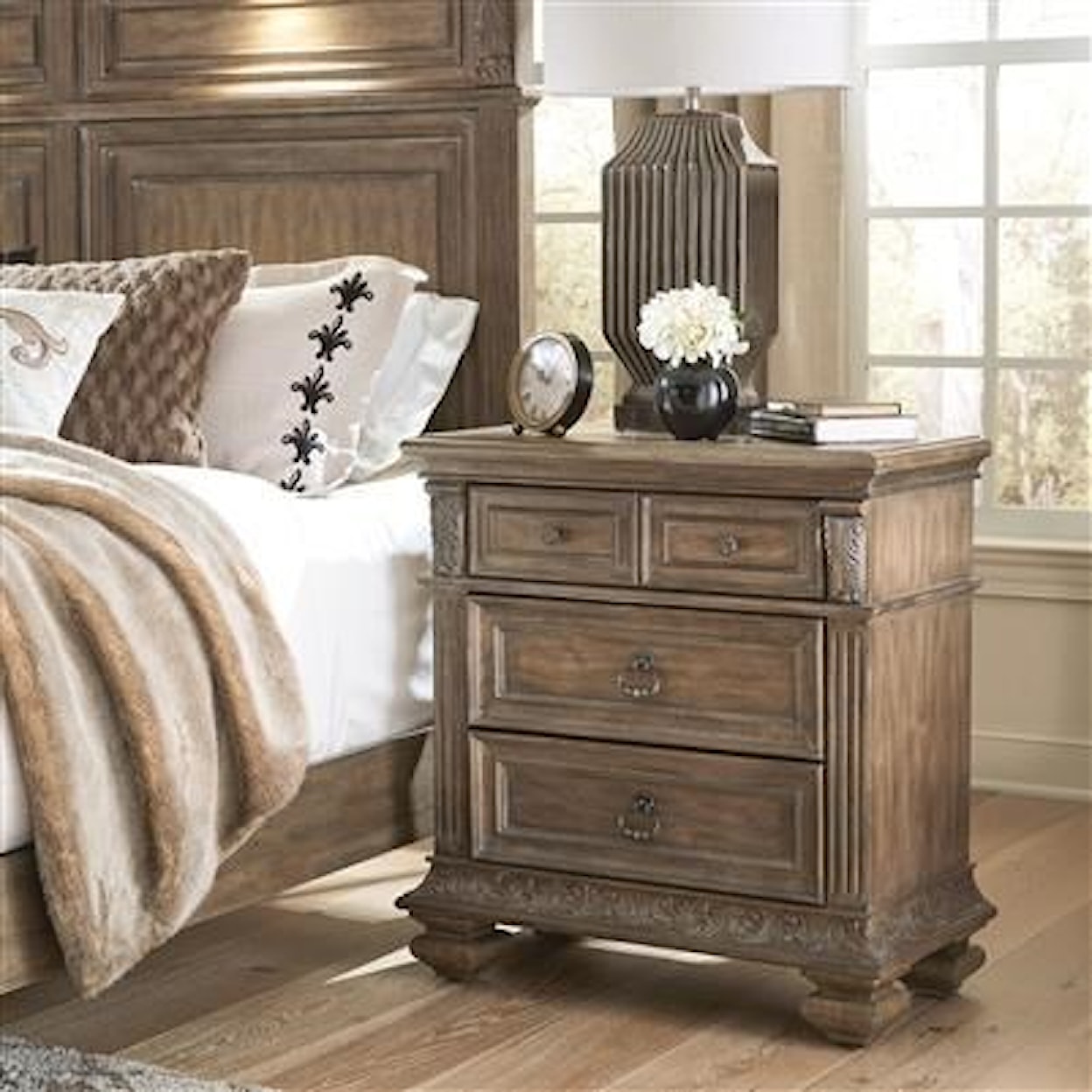 Liberty Furniture Carlisle Court Bedside Chest with Charging Station