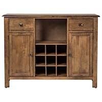 Transitional Dining Server with Removable Wine Bottle Storage