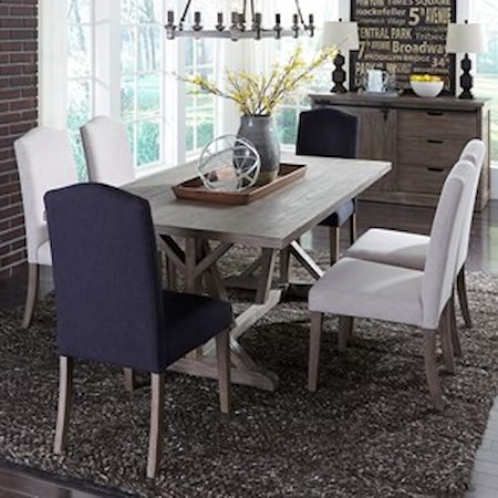 7 Piece Trestle Table Set