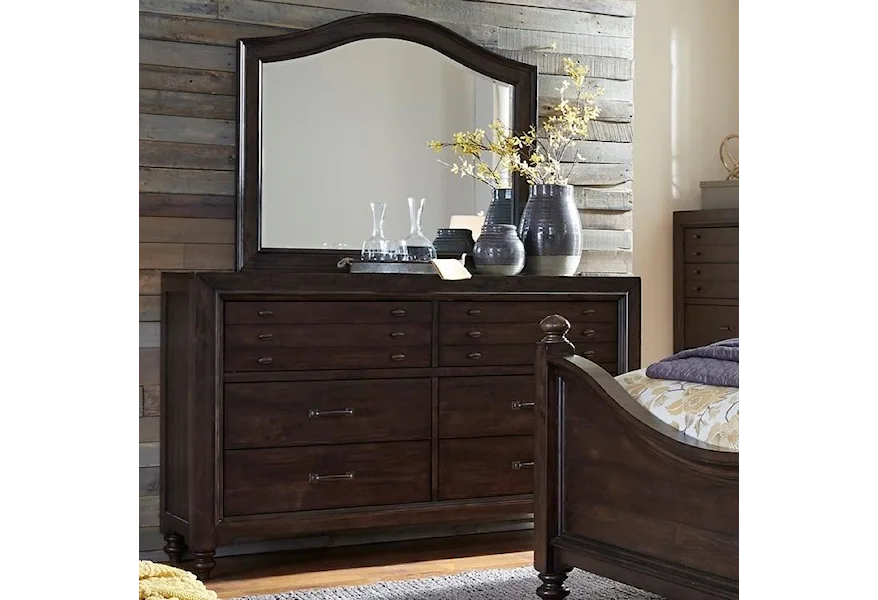 Catawba Hills Bedroom Dresser & Mirror  by Liberty Furniture at VanDrie Home Furnishings