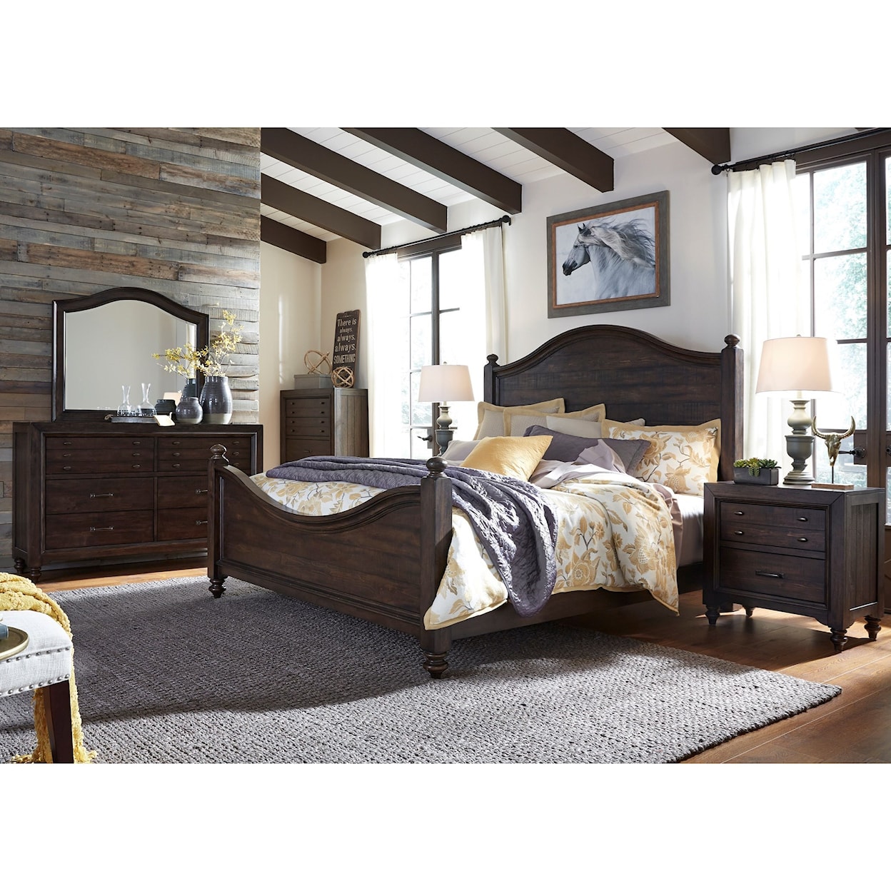 Liberty Furniture Catawba Hills Bedroom King Poster Bed 