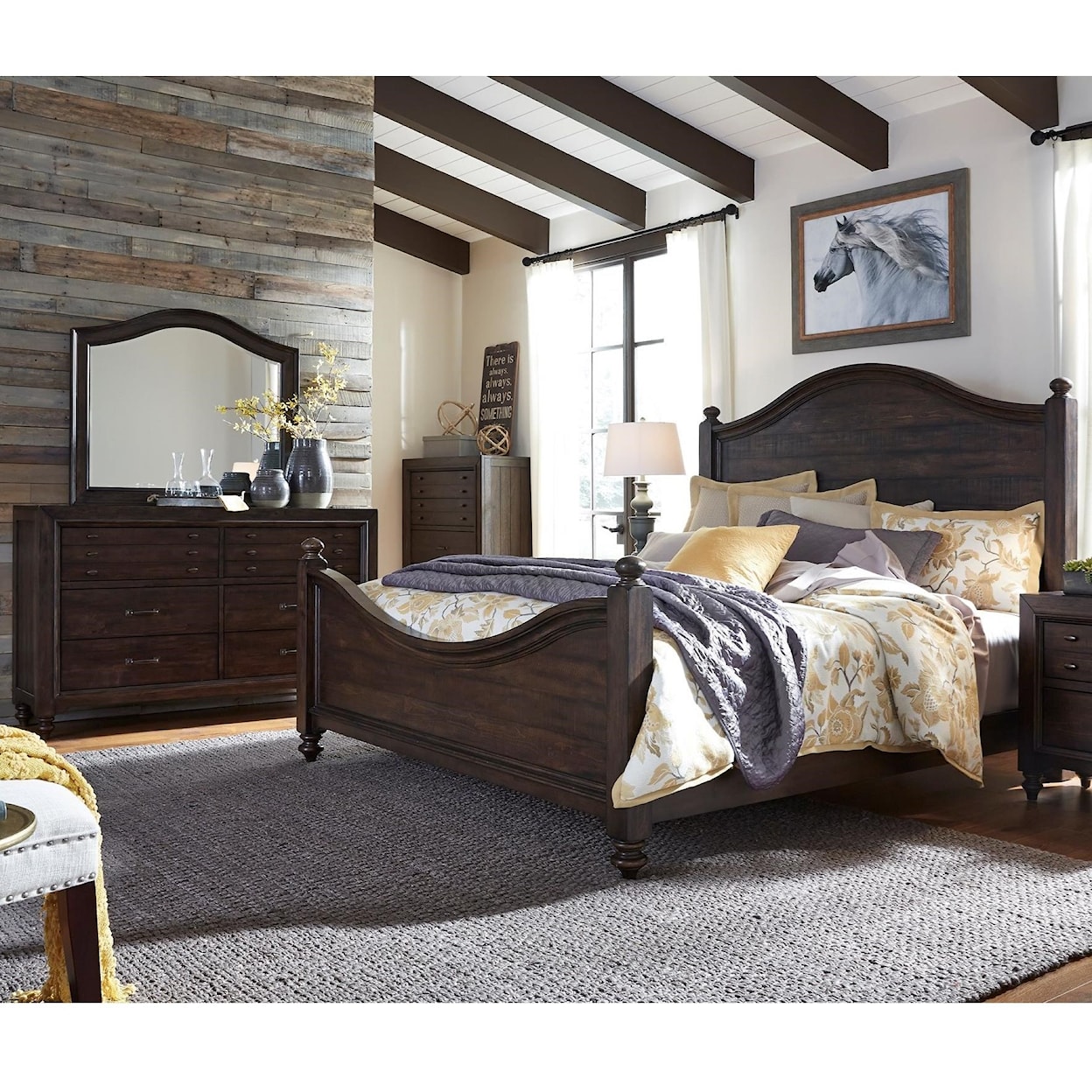 Liberty Furniture Catawba Hills Bedroom King Poster Bed Bedroom Group