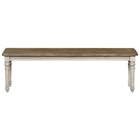 Two-Tone Dining Bench with Turned Legs