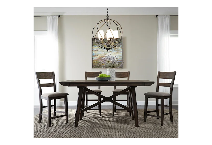 Double Bridge 5 Piece Gathering Table Set  by Liberty Furniture at Reeds Furniture