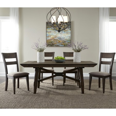 5 Piece Trestle Table Set