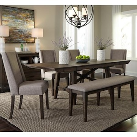 6 Piece Trestle Table Set