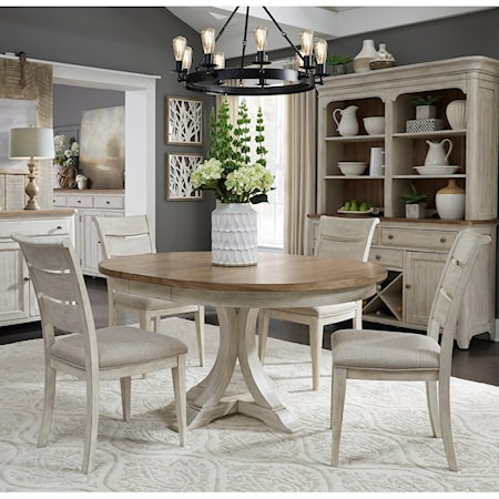 5-Piece Pedestal Table Set 