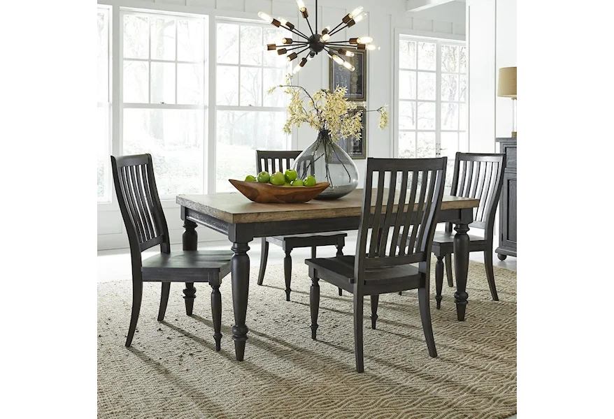 Harvest Home 5-Piece Rectangular Table Set by Liberty Furniture at Reeds Furniture