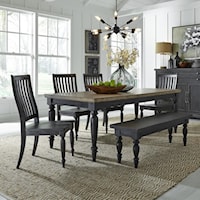 Relaxed Vintage 6-Piece Rectangular Table Set