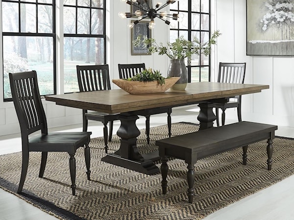 6-Piece Trestle Table Set