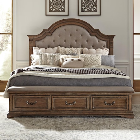 Queen Upholstered Storage Bed