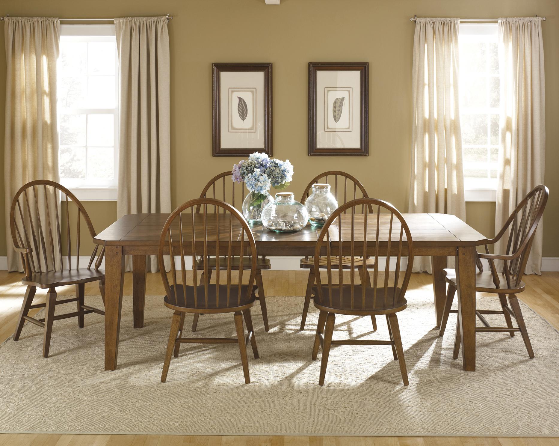 Seven-Piece Rectangular Dining Table and Chair Set