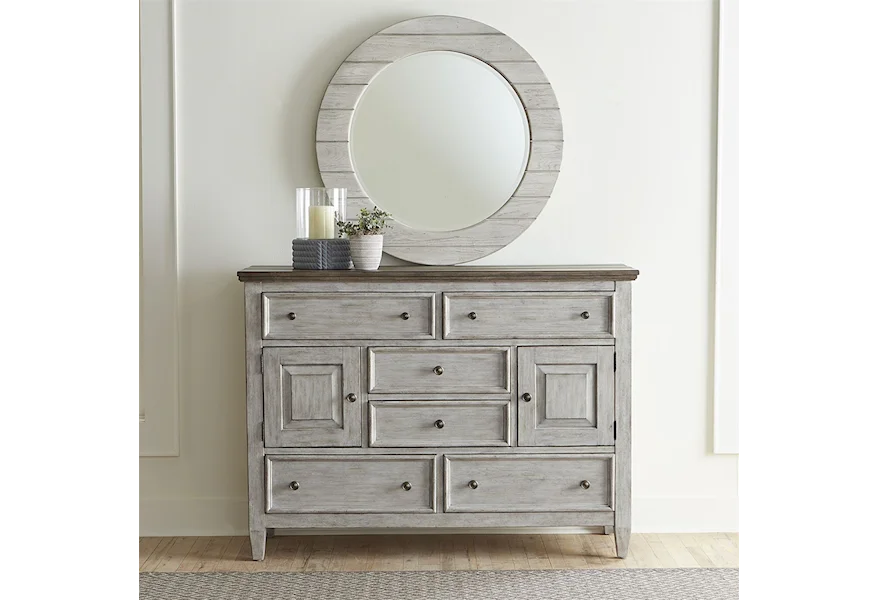 Heartland Dresser and Mirror by Liberty Furniture at Sheely's Furniture & Appliance