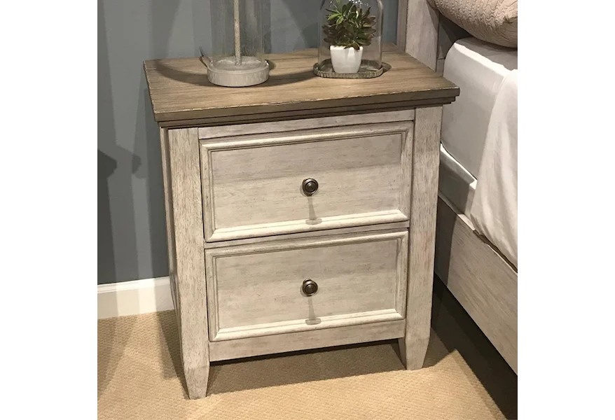 Heartland 2 Drawer Nightstand with Charging Station by Liberty Furniture at Sheely's Furniture & Appliance