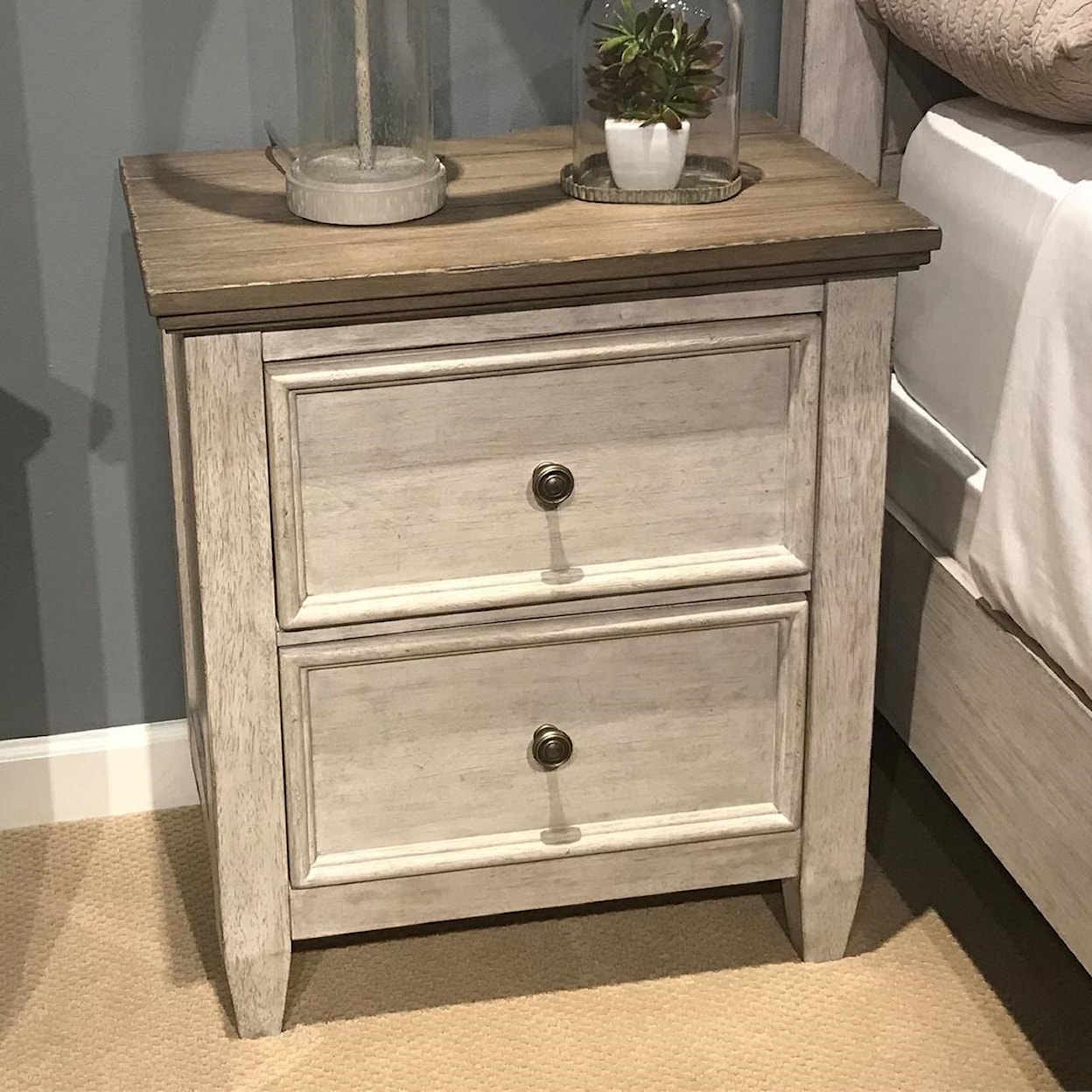 Liberty Furniture Heartland 2 Drawer Nightstand with Charging Station