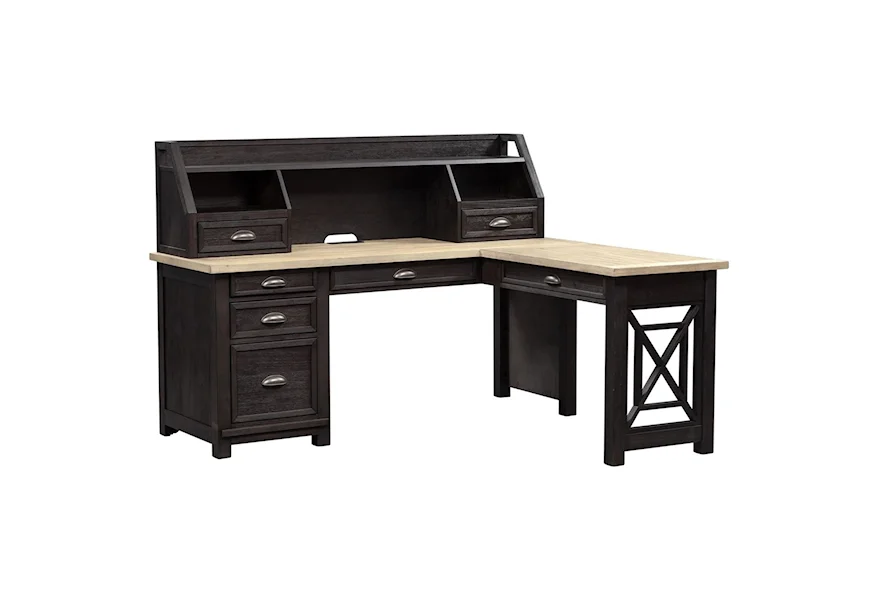Heatherbrook L Shaped Desk by Liberty Furniture at VanDrie Home Furnishings