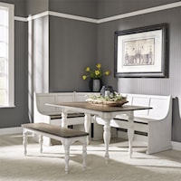 Cottage 5-Piece Rectangular Table Set with Bench and Nook