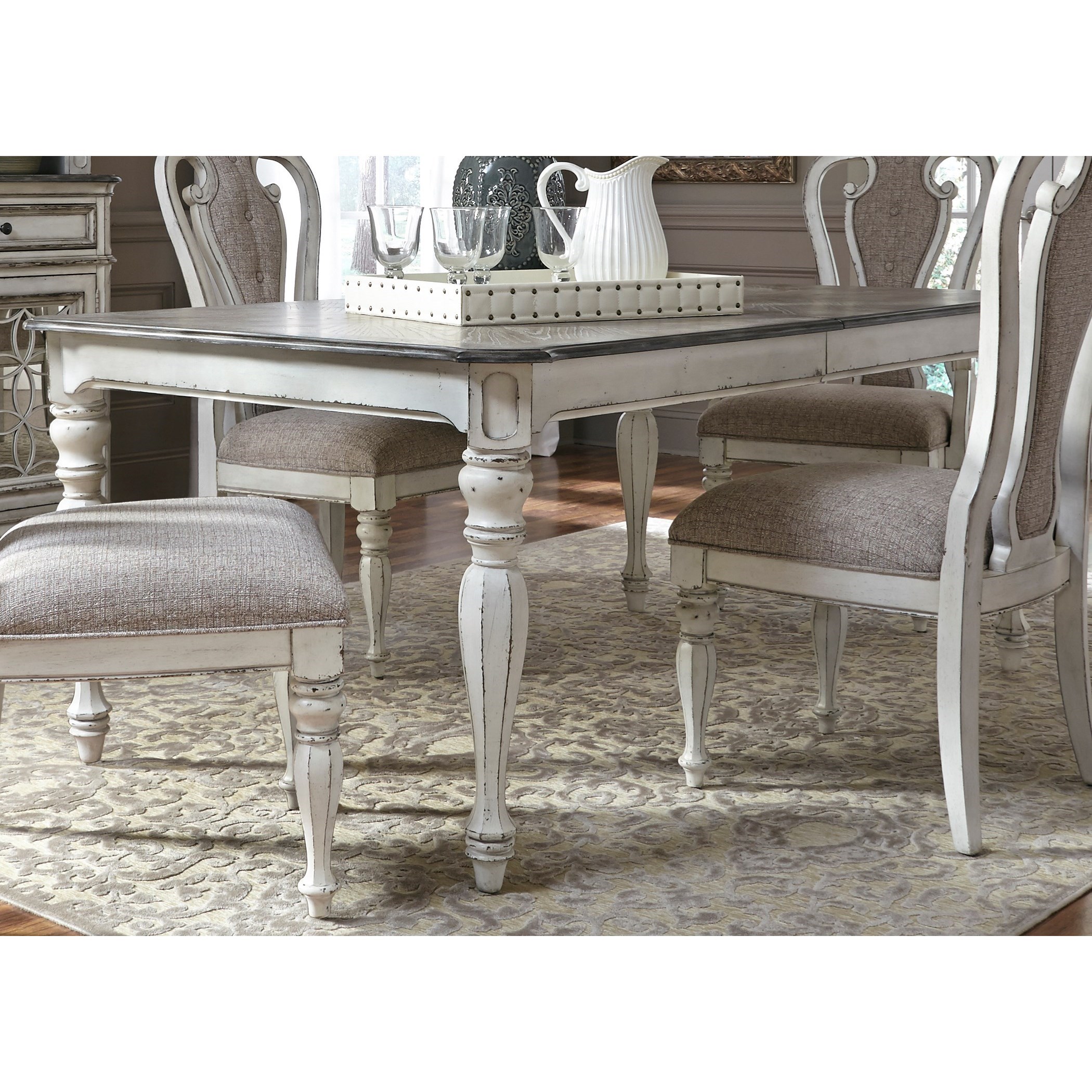 Rectangular Leg Table with Leaf