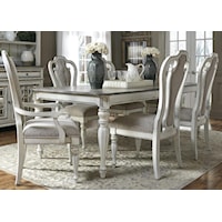 7 Piece Rectangular Table Set with Leaf