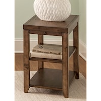 Contemporary Chairside Table with Pull-Out Shelf