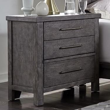 Liberty Furniture Modern Farmhouse Contemporary 3-Drawer Nightstand with Charging Station ...