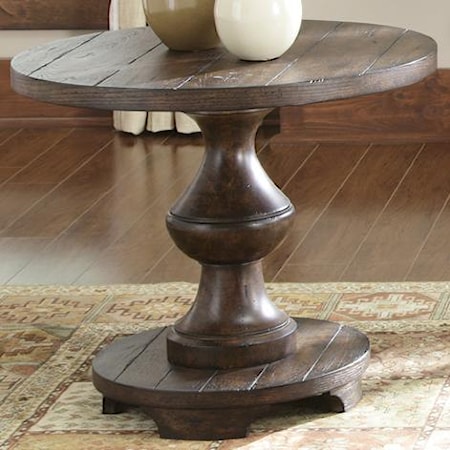 Round End Table with Turned Legs and Base